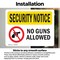 Signmission No Guns Allowed OSHA Security Notice Sign, Vinyl Decal, 10in W x 7in L, 2PK OS-2PACK-SN-D-710-L-11614 - alternate 5